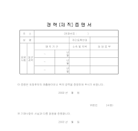 경력(재직)증명서 경력(재직)증명서